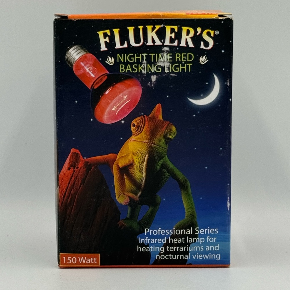 Fluker's Reptile Night Time Red Basking Spotlight, Infrared Heat Lamp 150 Watt